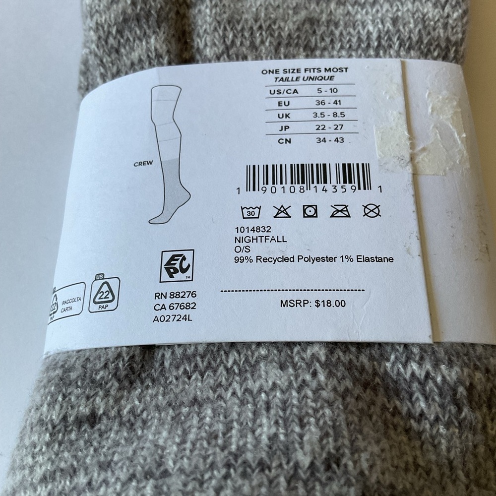 UGG RIB KNIT SLOUCH CREW SOCKS IN NIGHTFALL GRAY WOMENS ONE SIZE NWT - Picture 10 of 16